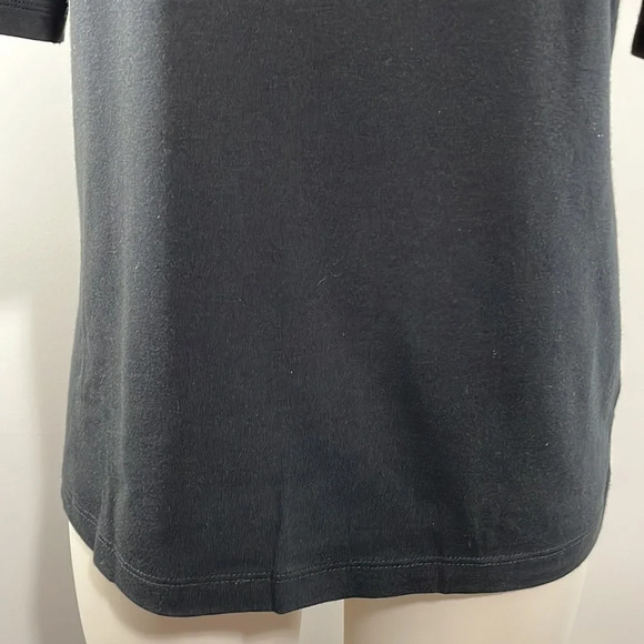NWT Talbots Black Short Sleeve Top with Ribbon Neck Detail S - Picture 3 of 15